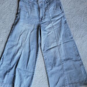 Kensie Gaucho Jeans - Striped Wide-Leg Pants